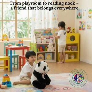 IKEA KRAMIG Soft Toy White/Black Teddy Bear Plush 13.5" Gift Plush Kids Companio